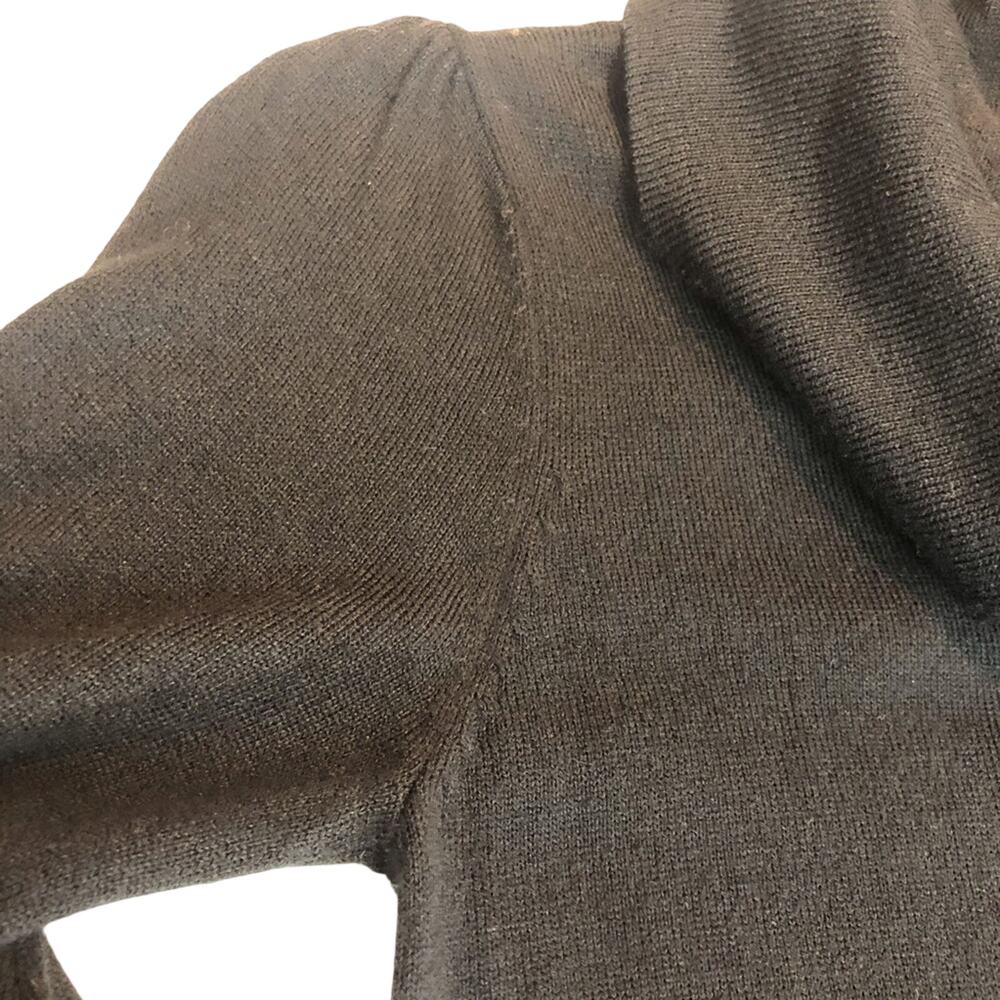 New Directions Black Sweater Dress Empire Waist Small Pleats Cowl Neckline - Picture 9 of 16